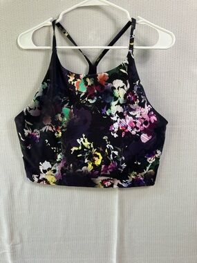 Old Navy Active Powersoft Sports Bra - Black with White Logo